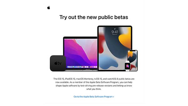 苹果扩大 iOS 15 等新系统测试范围