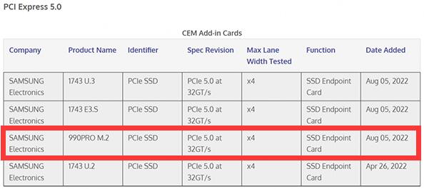 三星 990 PRO SSD 正在路上，采用 PCIe 4.0标准还是5.0 标准？