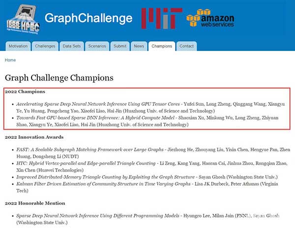 2022年图计算挑战赛Graph Challenge结果揭晓，华中科技大学团队再获冠军