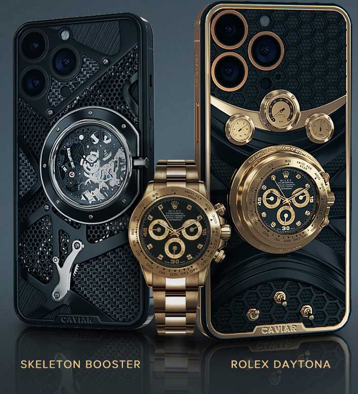 纯金镶钻，售价近百万，俄罗斯奢侈品牌Caviar推出劳力士Rolex版 iPhone 14
