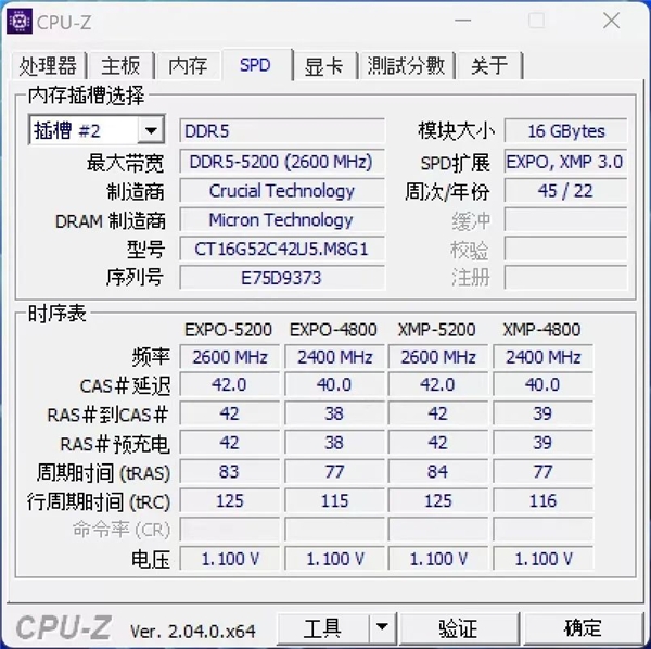 美光原厂颗粒加持｜Crucial英睿达DDR5 5200内存（32GB套装）评测