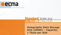 ECMA-423标准公布，定义全息存储磁盘的物理、光学和机械特性标准