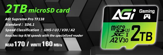 容量高达2TB，ATI 发布 Supreme Pro TF138 2TB microSD 存储卡