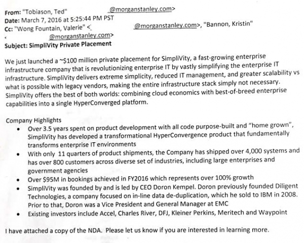 SimpliVity裁撤工作人员，同时从投资者手中再度筹得1亿美元