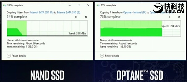 Intel大秀全新Optane固态硬盘：7倍秒杀传统SSD！