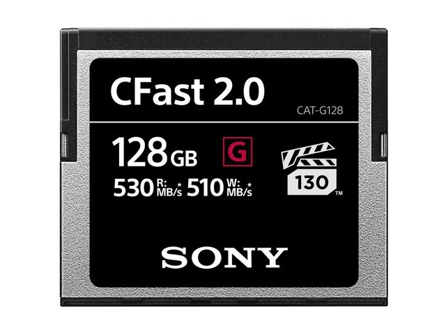 索尼马上将发布三款CFast2.0存储卡，包括32G、64G与128G三种容量规格，并且具备530MB/s的读取速度与510MB/s的写入速度。