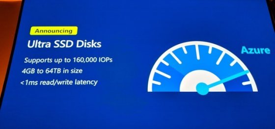微软推出Azure Ultra Disk云存储服务，最大吞吐量2000 MBps