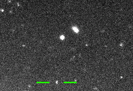 2016发现的木星卫星S / 2016 J1，显示了其相对于背景恒星和星系的运动