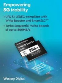 西数推出高达256GB的iNAND MC EU521嵌入式通用闪存