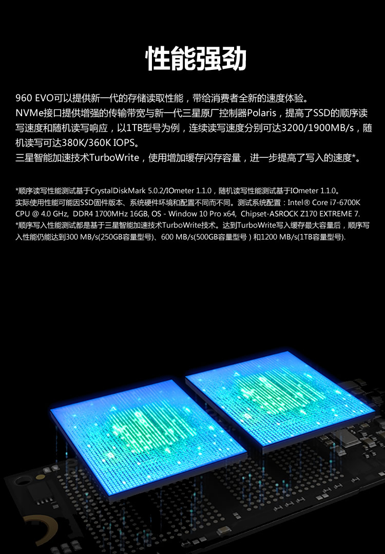 三星(SAMSUNG) 960 EVO 500G M.2 NVMe 固态硬盘